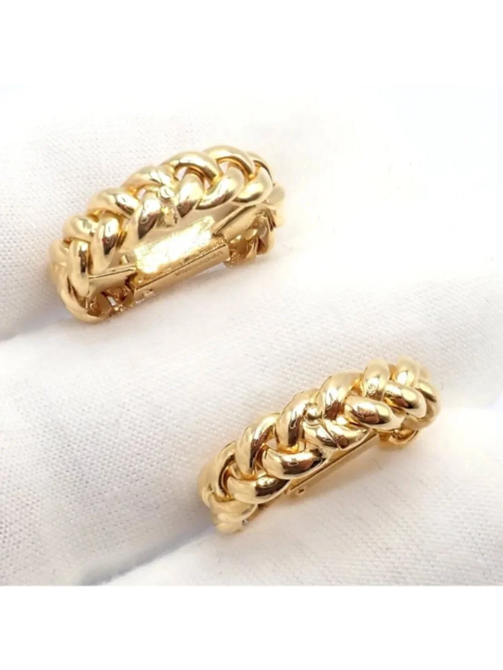 Authentic! Verdura 18k Yellow Gold Classic Rope Stirrup Cufflinks